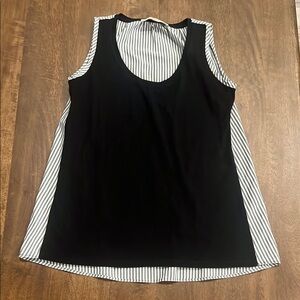 2/$15 LOFT Black, Blue and White Striped Women's Top